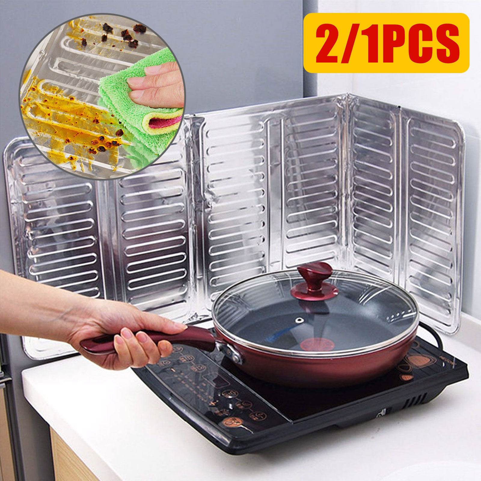 Aluminum Foil Kitchen Cooking Oil Splash Guard Gas Stove Burn Proof Board
